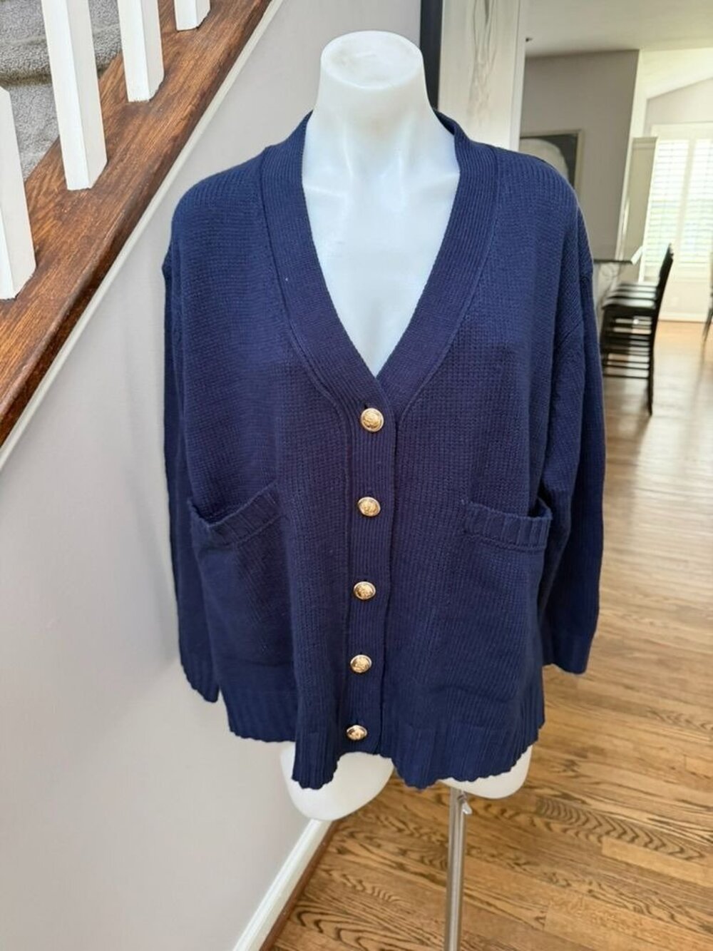 Tuckernuck Pomander Place Navy Cardigan Size Small